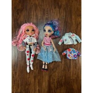 Rainbow High Doll Lot Kia Hart And Amaya Raine Fashion Dolls Rainbow Hair 11”